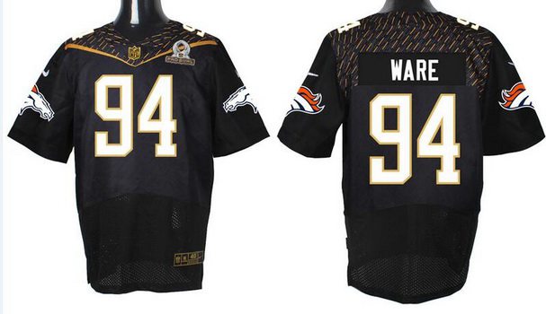 Mens Denver Broncos 94 Demarcus Ware Black 2016 Pro Bowl Nike Elite Jersey