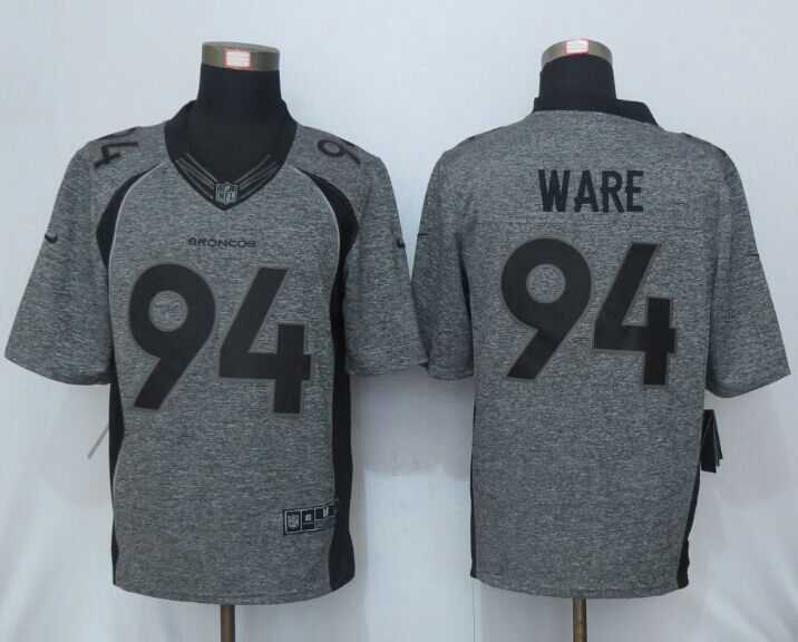 Mens Denver Broncos 94 Demarcus Ware Nike Gray Gridiron 2015 Nfl Gray Limited Jersey