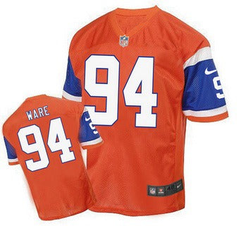 Mens Denver Broncos 94 Demarcus Ware Orange 1998 Retro Elite Jersey