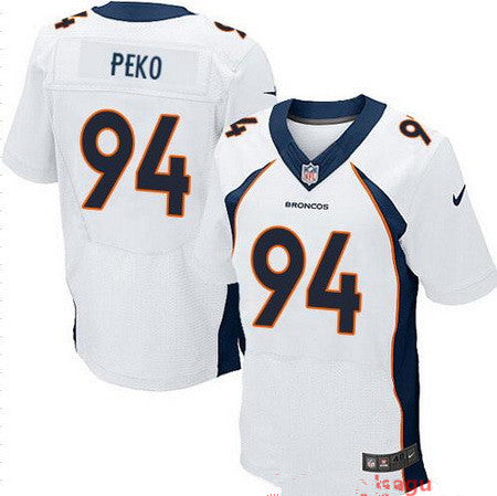 Mens Denver Broncos 94 Domata Peko White Road Stitched Nfl Nike Elite Jersey