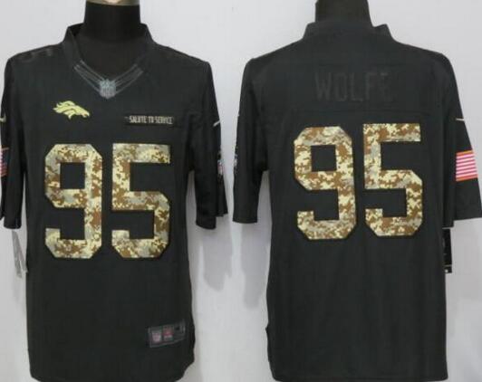 Mens Denver Broncos 95 Derek Wolfe Black Anthracite 2016 Salute To Service Stitched Nfl Nike Limited Jersey