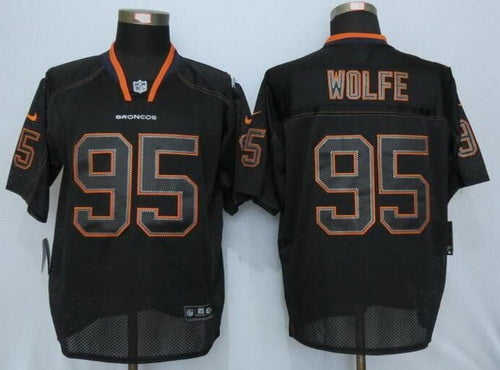Mens Denver Broncos 95 Derek Wolfe Lights Out Black Nfl Nike Elite Jersey