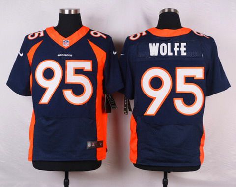 Mens Denver Broncos 95 Derek Wolfe Navy Blue Alternate Nfl Nike Elite Jersey