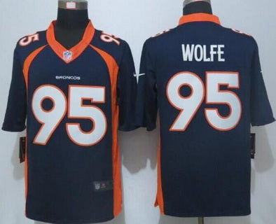 Mens Denver Broncos 95 Derek Wolfe Navy Blue Alternate Nfl Nike Limited Jersey