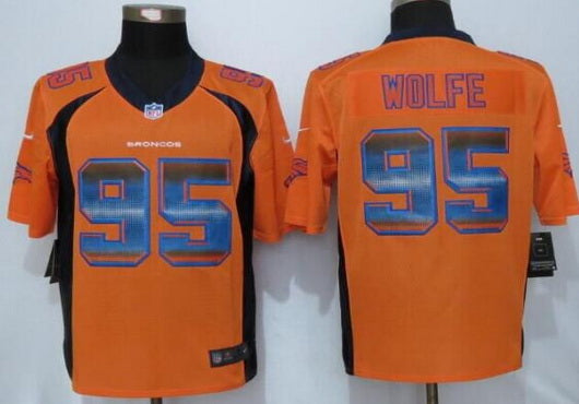 Mens Denver Broncos 95 Derek Wolfe Orange Strobe 2015 Nfl Nike Fashion Jersey
