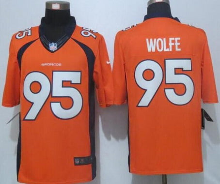Mens Denver Broncos 95 Derek Wolfe Orange Team Color Nfl Nike Limited Jersey