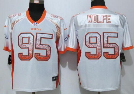 Mens Denver Broncos 95 Derek Wolfe White Drift Fashion Nfl Nike Elite Jersey