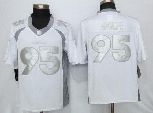 Mens Denver Broncos 95 Derek Wolfe White Platinum Nfl Nike Limited Jersey