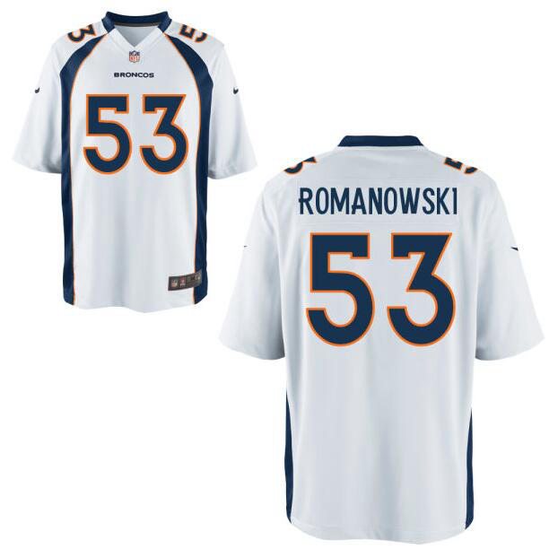 Mens Denver Broncos Retired Player 53 Bill Romanowski White Nfl Nike Elite Jersey