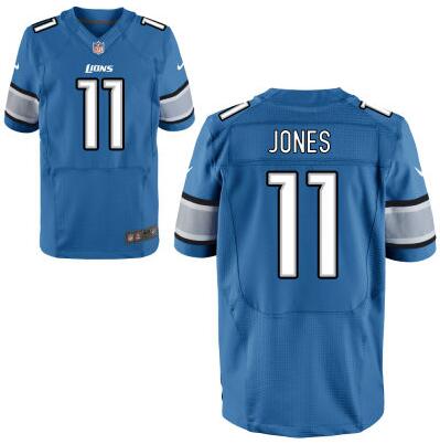Mens Detroit Lions 11 Marvin Jones Light Blue Team Color Nfl Nike Elite Jersey