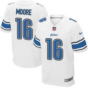 Mens Detroit Lions 16 Lance Moore White Road Nfl Nike Elite Jersey