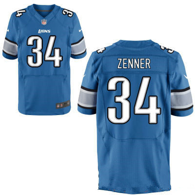 Mens Detroit Lions 34 Zach Zenner Light Blue Team Color Stitched Nfl Nike Elite Jersey