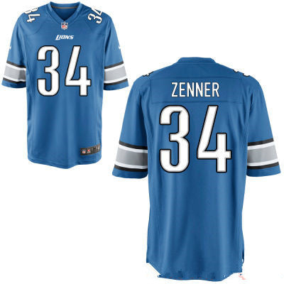 Mens Detroit Lions 34 Zach Zenner Light Blue Team Color Stitched Nfl Nike Game Jersey