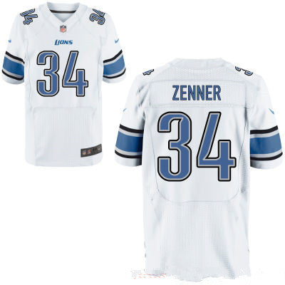 Mens Detroit Lions 34 Zach Zenner White Road Stitched Nfl Nike Elite Jersey
