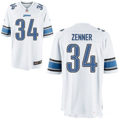 Mens Detroit Lions 34 Zach Zenner White Road Stitched Nfl Nike Game Jersey
