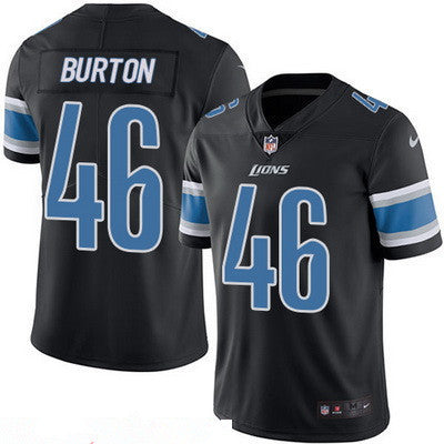 Mens Detroit Lions 46 Michael Burton Black 2016 Color Rush Stitched Nfl Nike Limited Jersey