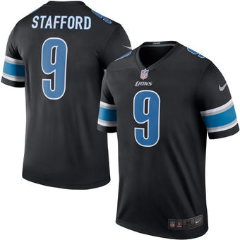 Mens Detroit Lions 9 Matthew Stafford Nike Black Color Rush Legend Jersey