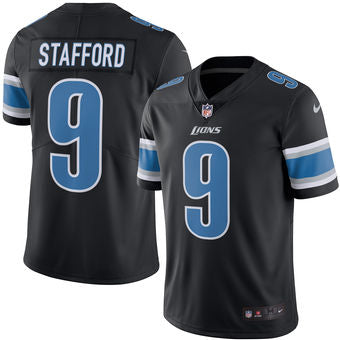 Mens Detroit Lions 9 Matthew Stafford Nike Black Color Rush Limited Jersey