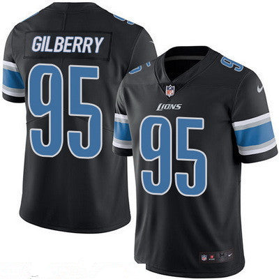 Mens Detroit Lions 95 Wallace Gilberry Black 2016 Color Rush Stitched Nfl Nike Limited Jersey