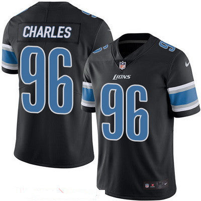 Mens Detroit Lions 96 Stefan Charles Black 2016 Color Rush Stitched Nfl Nike Limited Jersey