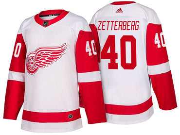 Mens Detroit Red Wings 40 Henrik Zetterberg White 2017 2018 Adidas Hockey Stitched Nhl Jersey