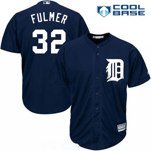 Mens Detroit Tigers 32 Michael Fulmer Navy Blue Alternate Stitched Mlb Majestic Cool Base Jersey