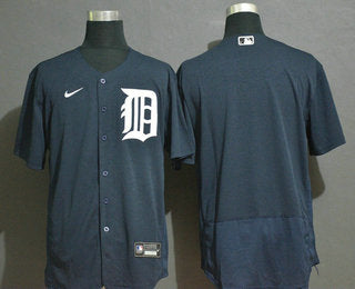 Mens Detroit Tigers Blank Navy Blue Stitched Mlb Flex Base Nike Jersey