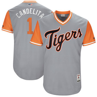 Mens Detroit Tigers Jose Iglesias Candelita Majestic Gray 2017 Players Weekend Authentic Jersey