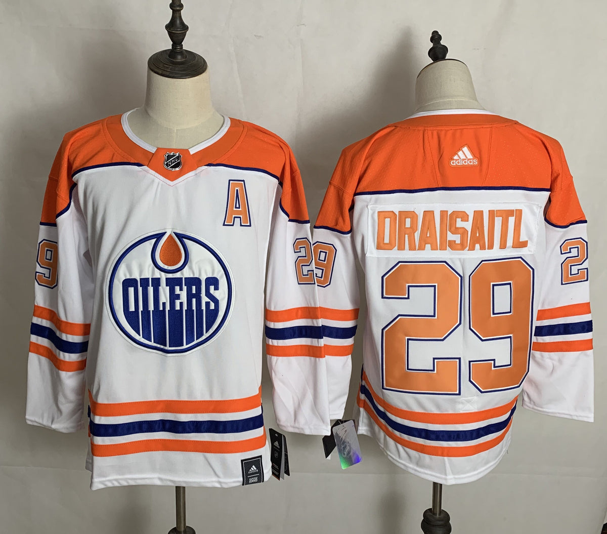 Mens Edmonton Oilers 29 Leon Draisaitl White 2021 Retro Stitched Nhl Jersey