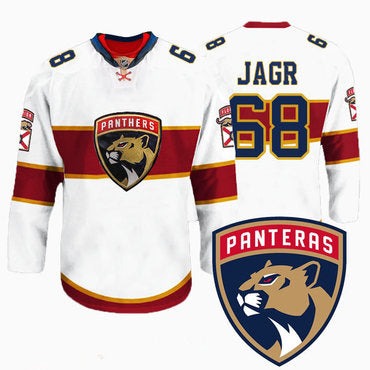 Mens Florida Panthers 68 Jaromir Jagr New Logo Reebok White Premier Player Jersey