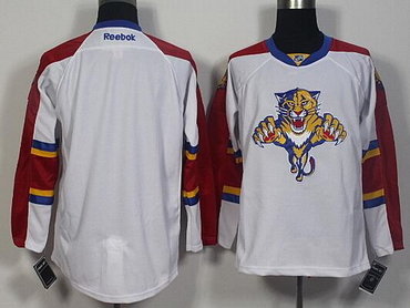 Mens Florida Panthers Blank Reebok White Away Hockey Jersey