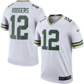 Mens Green Bay Packers 12 Aaron Rodgers Nike White Color Rush Legend Jersey