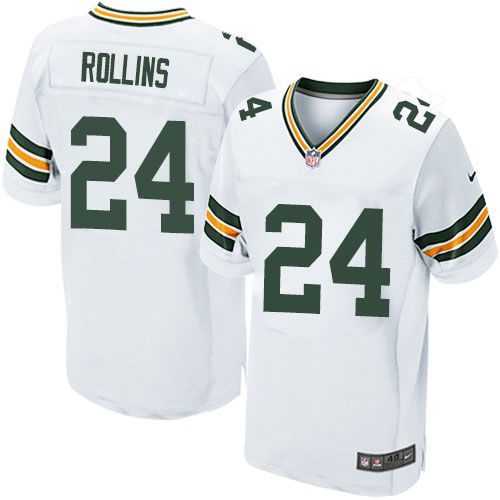 Mens Green Bay Packers 24 Quinten Rollins White Elite Jersey