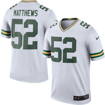 Mens Green Bay Packers 52 Clay Matthews Nike White Color Rush Legend Jersey