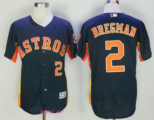 Mens Houston Astros 2 Alex Bregman Navy Blue Stitched Mlb Majestic Flex Base Jersey