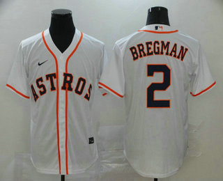 Mens Houston Astros 2 Alex Bregman White Stitched Mlb Cool Base Nike Jersey