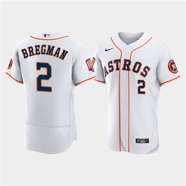 Mens Houston Astros 2 Jose Altuve White 60th Anniversary Flex Base Stitched Baseball Jersey