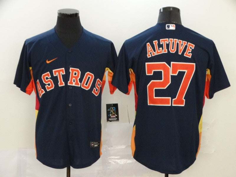 Mens Houston Astros 27 Jose Altuve Navy Blue Stitched Mlb Cool Base Nike Jersey