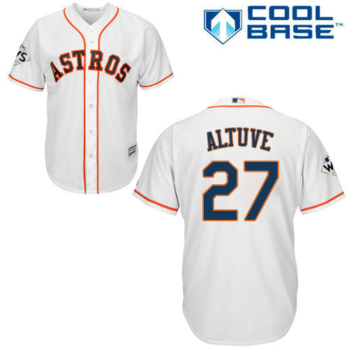 Mens Houston Astros 27 Jose Altuve White New Cool Base 2017 World Series Bound Stitched Mlb Jersey