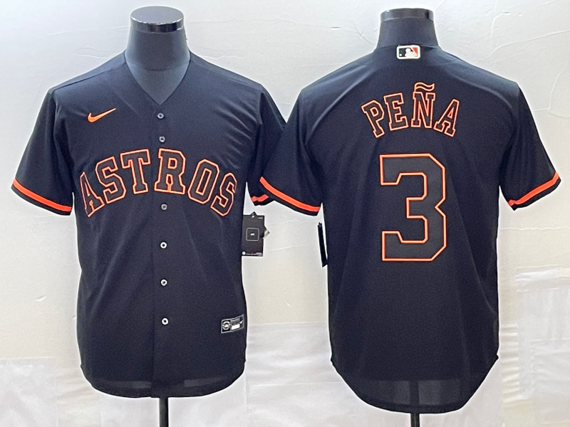 Mens Houston Astros 3 Jeremy Pena Lights Out Black Fashion Stitched Mlb Cool Base Nike Jersey