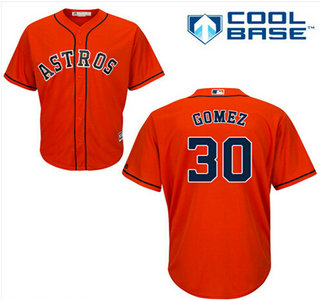Mens Houston Astros 30 Carlos Gomez Alternate Orange Mlb Cool Base Jersey