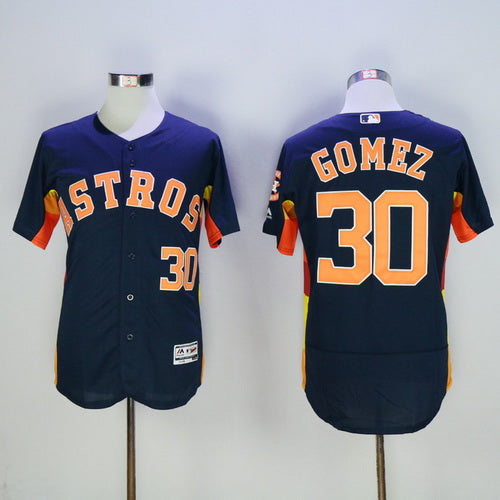 Mens Houston Astros 30 Carlos Gomez Navy Blue 2016 Flexbase Majestic Baseball Jersey