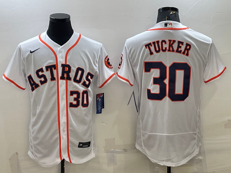 Mens Houston Astros 30 Kyle Tucker White Stitched Mlb Flex Base Nike Jersey