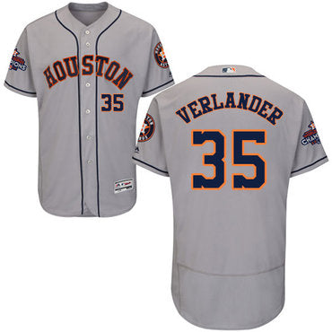 Mens Houston Astros 35 Justin Verlander Grey Flexbase Authentic Collection 2017 World Series Champions Stitched Mlb Jersey