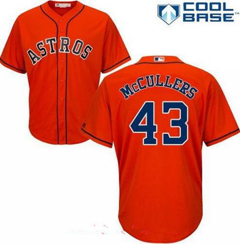 Mens Houston Astros 43 Lance Mccullers Jr Orange Alternate Stitched Mlb Majestic Cool Base Jersey
