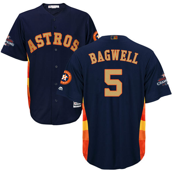 Mens Houston Astros 5 Jeff Bagwell Navy Blue 2018 Gold Program Cool Base Stitched Mlb Jersey