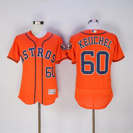 Mens Houston Astros 60 Dallas Keuchel Orange Stitched Mlb 2016 Majestic Flex Base Jersey