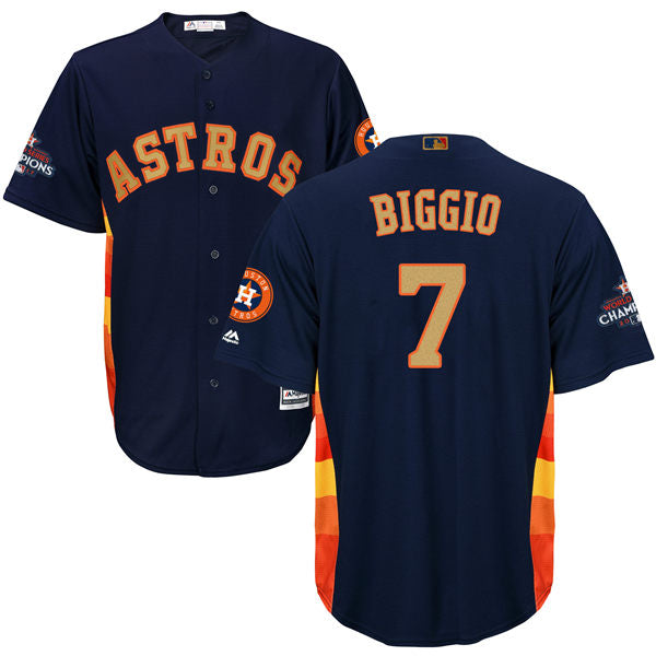 Mens Houston Astros 7 Craig Biggio Navy Blue 2018 Gold Program Cool Base Stitched Mlb Jersey