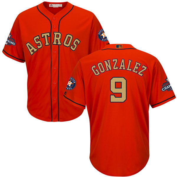 Mens Houston Astros 9 Marwin Gonzalez Orange 2018 Gold Program Cool Base Stitched Mlb Jersey