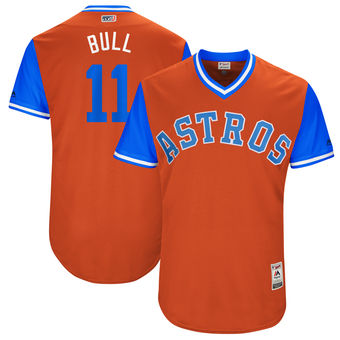 Mens Houston Astros Evan Gattis Bull Majestic Orange 2017 Players Weekend Authentic Jersey
